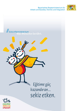 Titelblatt der Broschüre Stark durch Erziehung in türkischer Sprache